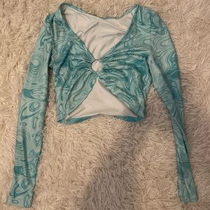 Teal swirl long sleeve